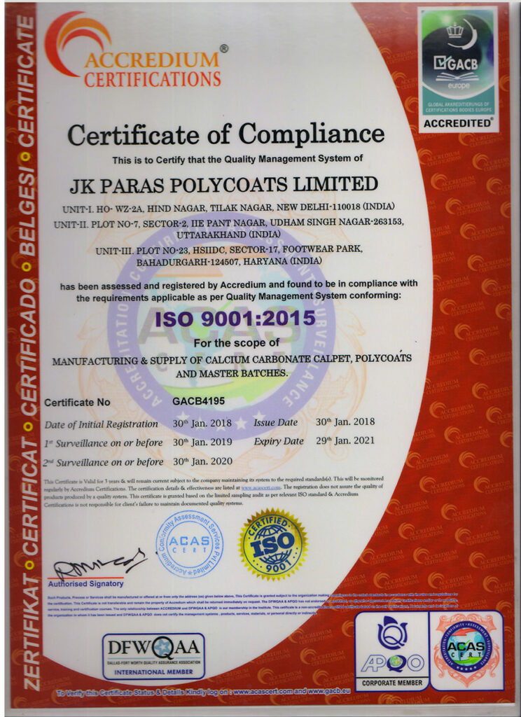 iso certificate